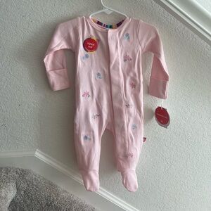 BRAND NEW: Magnetic Me Pink Footie with Floral pattern and hat!